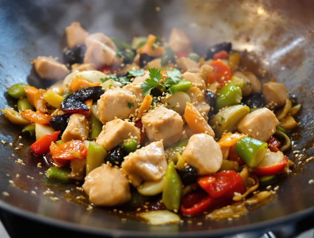 recette wok poulet nouilles