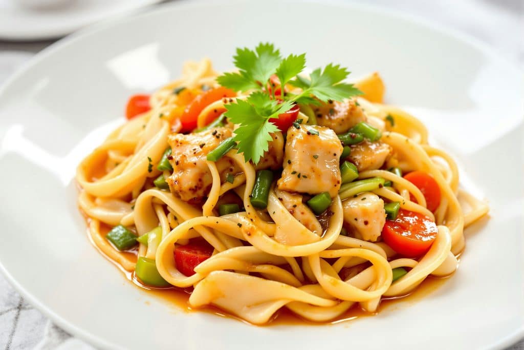 nouilles sautées au poulet