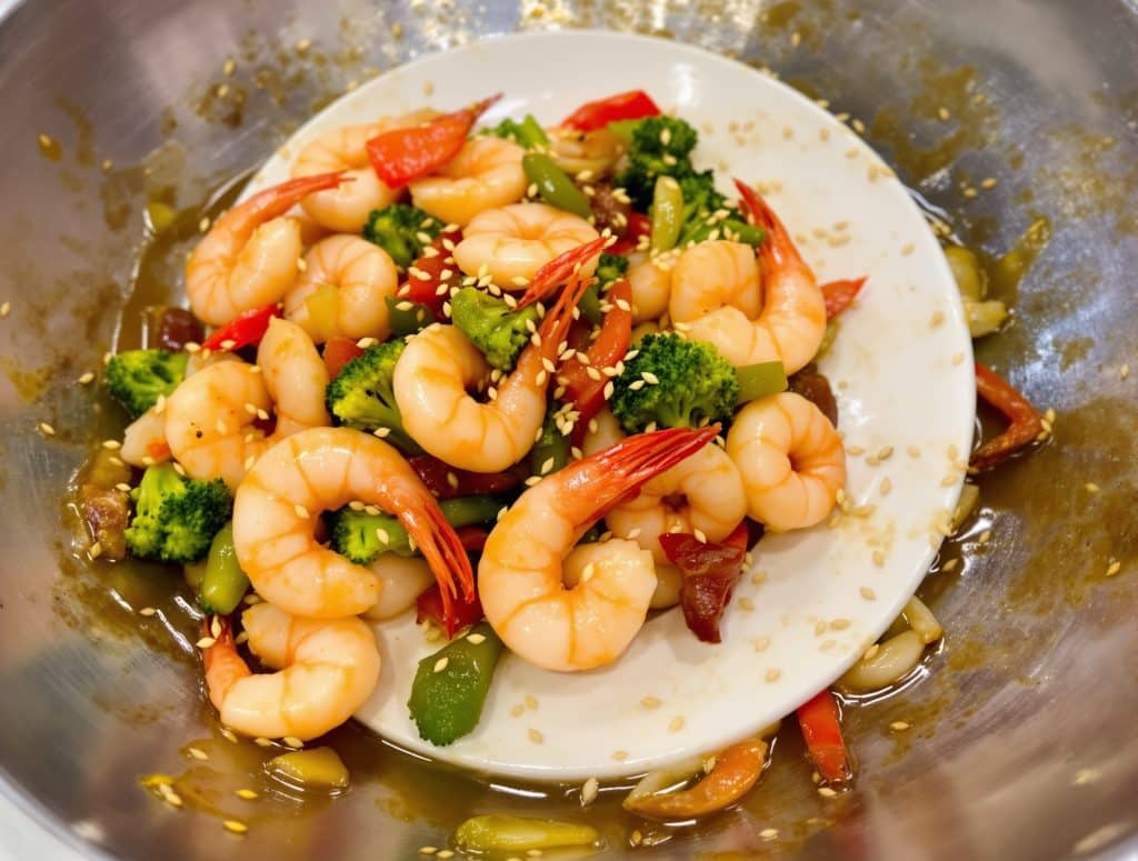 recette crevette au wok