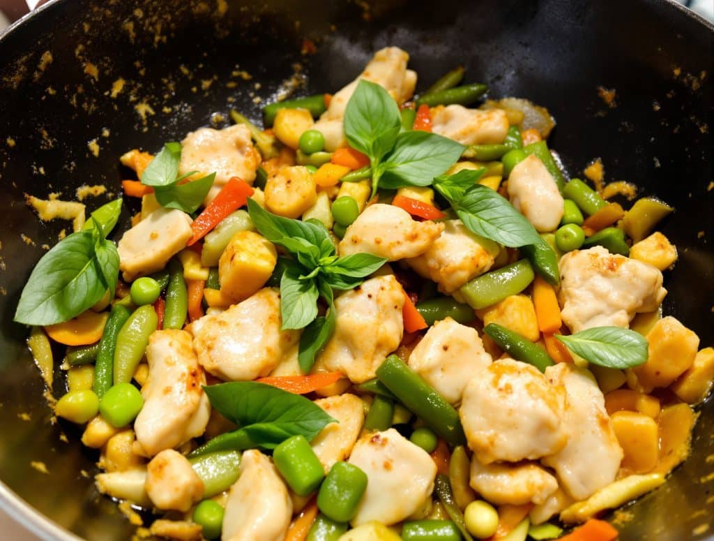 recette wok poulet thaï