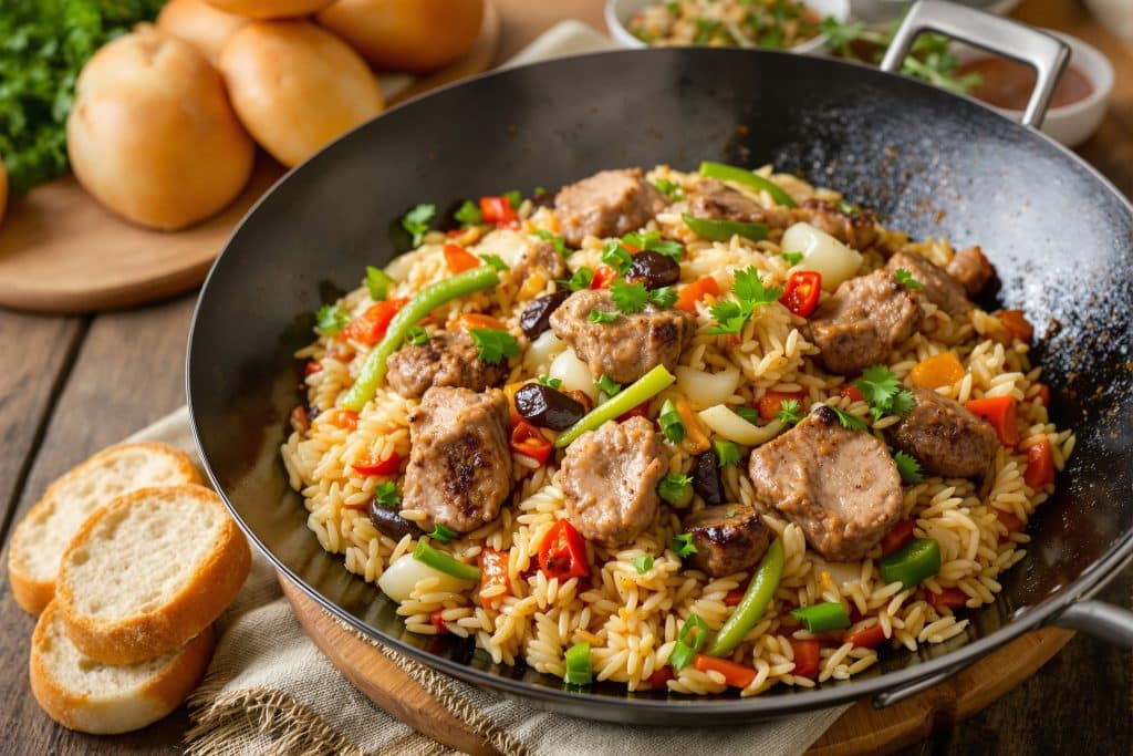 riz sauté au boeuf