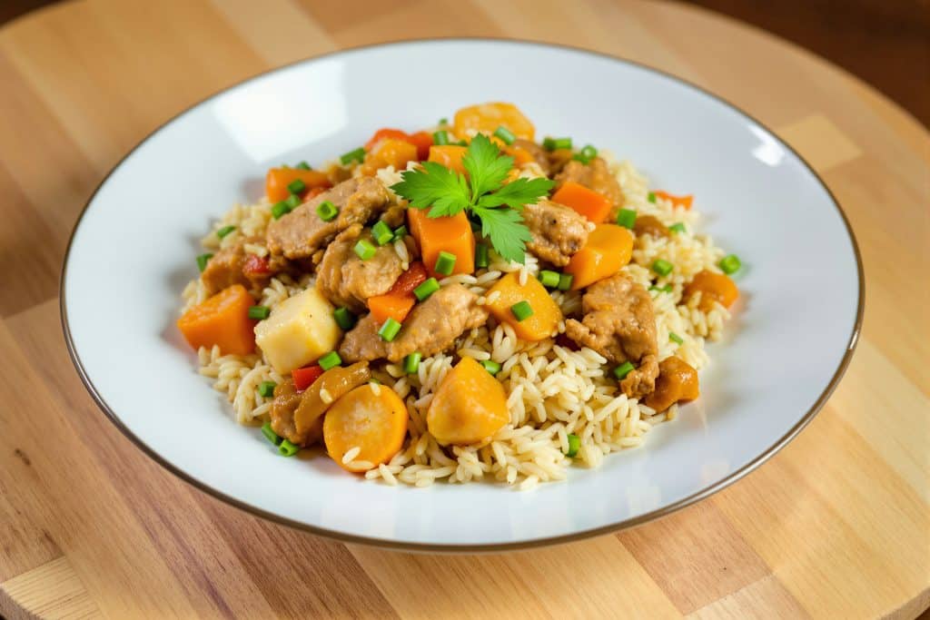 riz sauté au poulet
