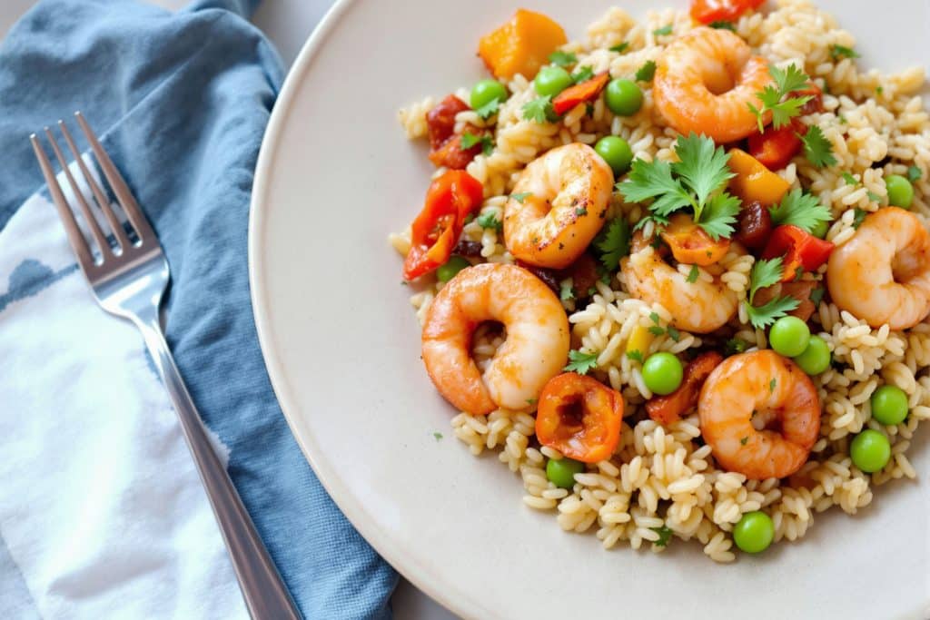 riz sauté aux crevettes facile