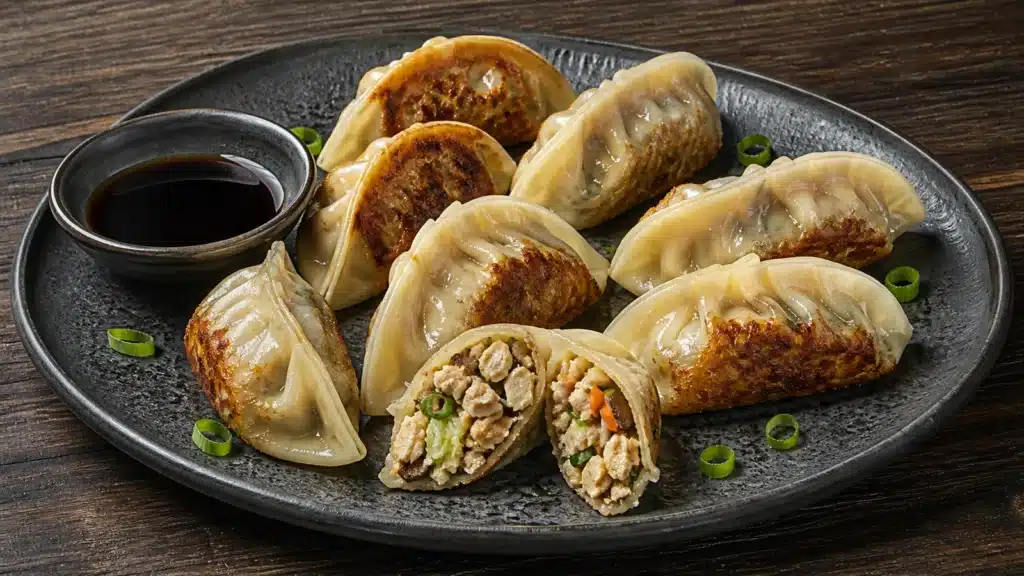 Gyozas végétariens au tofu, chou chinois et shiitakés