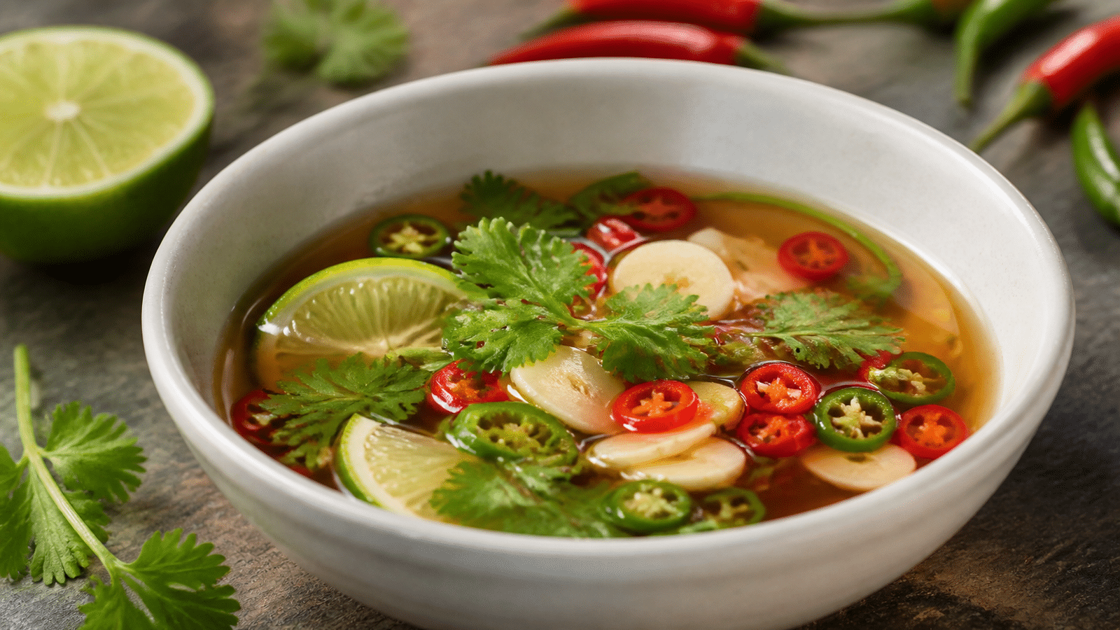 Sauce thaïe prik nam pla aux piments et au citron vert